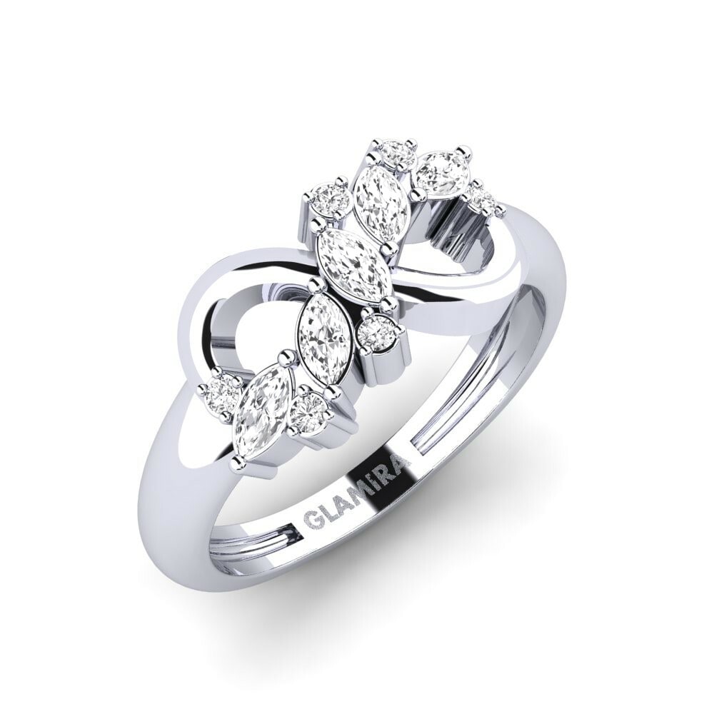 Infinity Essence Pinky Ring Dulcis 585 White Gold White Sapphire