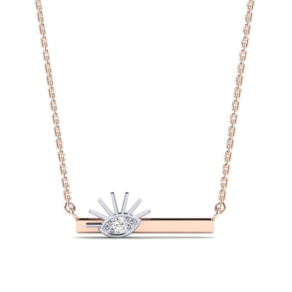 18k Oro Rosa & Blanco Moissanita Collar de Mujer Durst