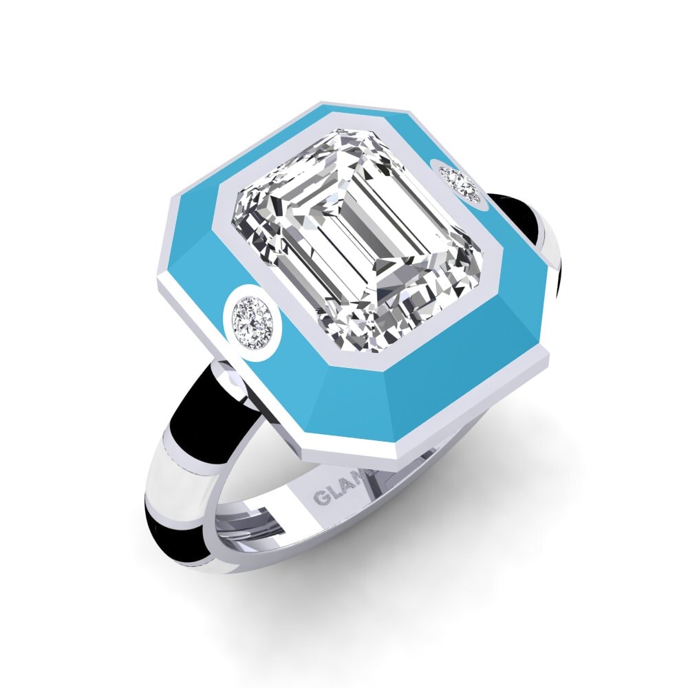 Bague Homme En Argent Sterling 925 Avec Moissanite 3ct Taille Émeraude - Lab-Created, Plaquée Or