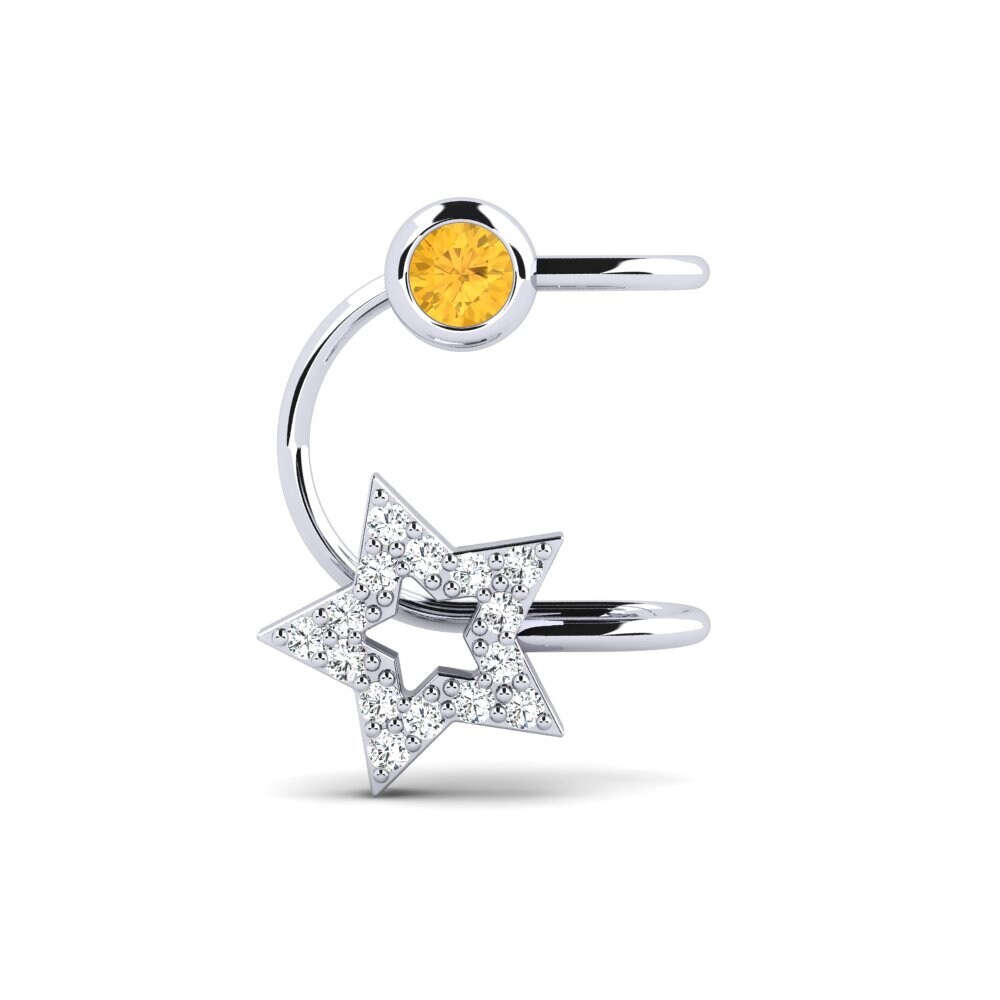 950 Platinum Citrine Women's Earring Dvien