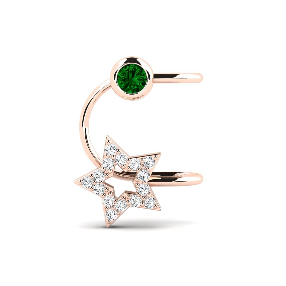 14k Oro Rosa Circonita Verde Pendiente de mujer Dvien