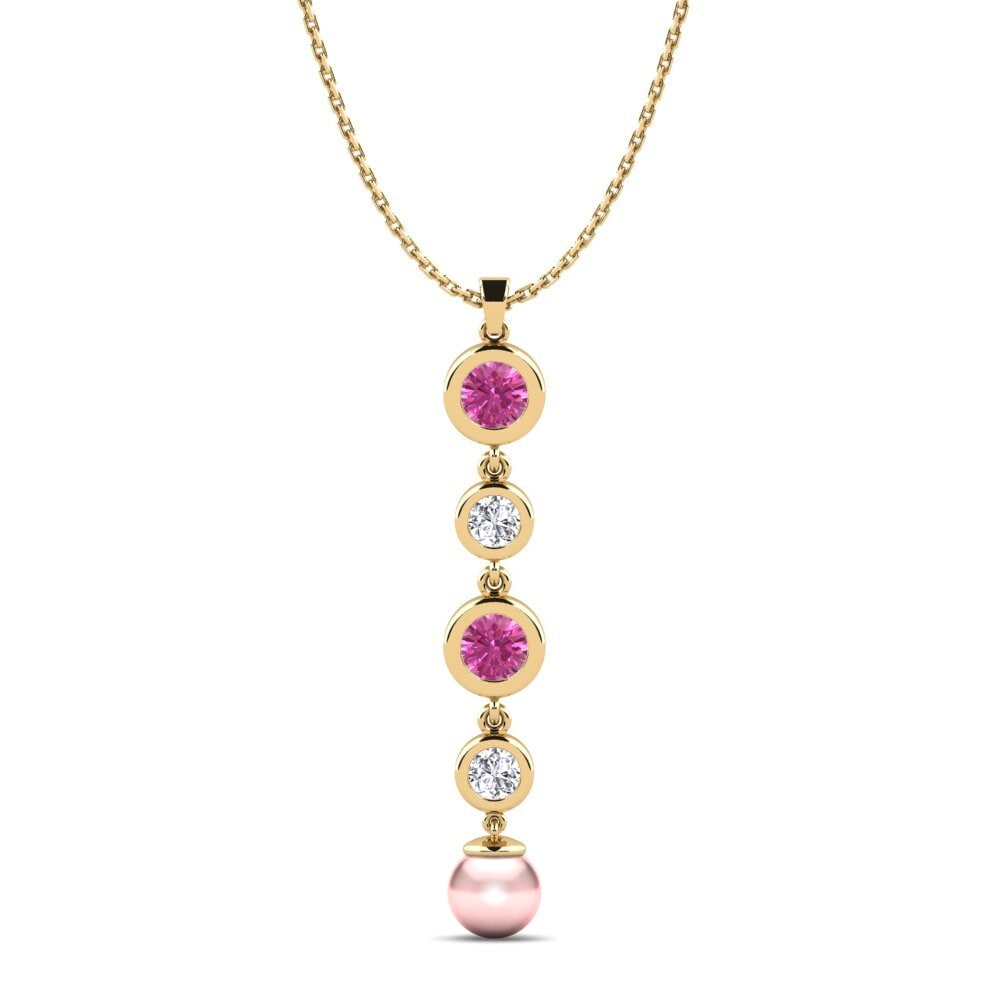 Đá Topaz Hồng Mặt dây chuyền nữ Dwelan