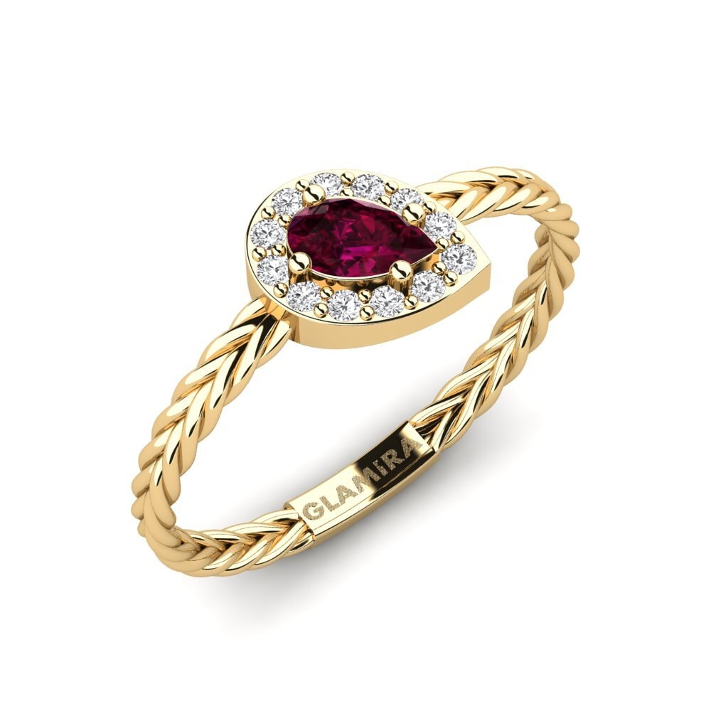 Pear Rhodolite Garnet Ring Dychannie
