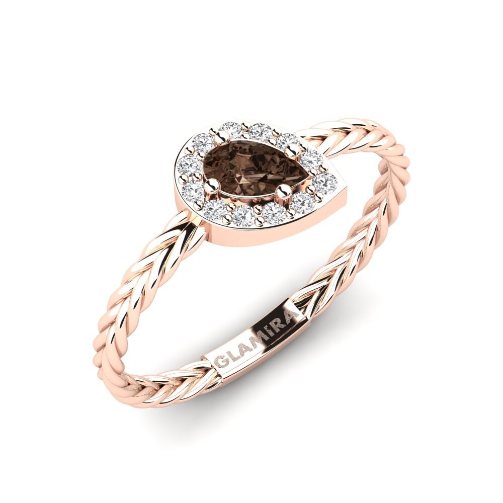 14ct Rose Gold Smoky Quartz Ring Dychannie
