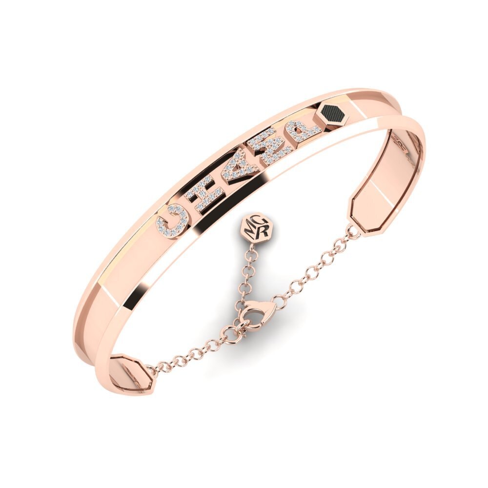 18k Oro Rosa Circonita Pulsera para hombre Dzina