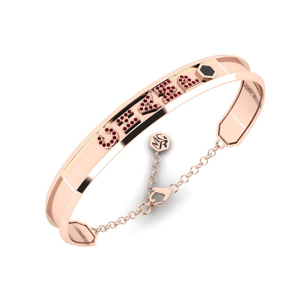 585 Emas Ros ruby-zirconia Gelang Lelaki Dzina