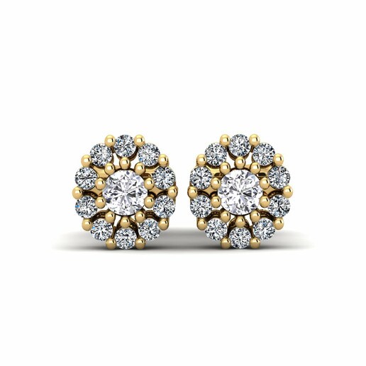 Pendientes Eargle Oro Amarillo 585 & Diamante & Cristal de Swarovski
