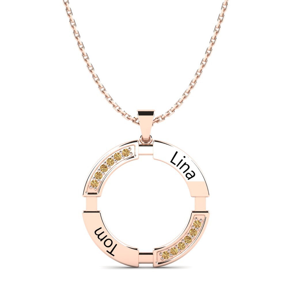 Rotgold 585 Brauner Diamant Damen anhänger Eartha