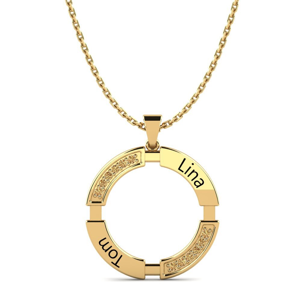 14k Oro Amarillo Diamante Marrón Colgante de Mujer Eartha