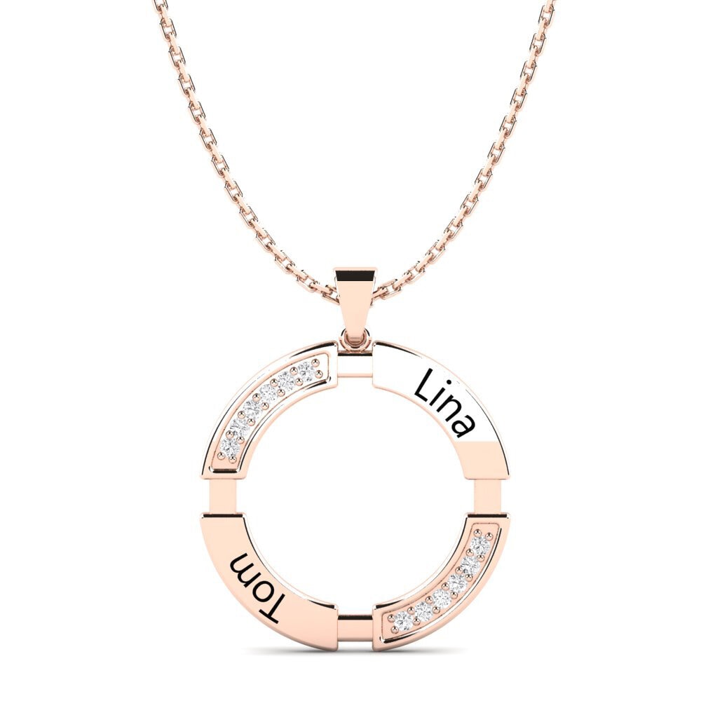 Rotgold 585 Weißer Saphir Damen anhänger Eartha