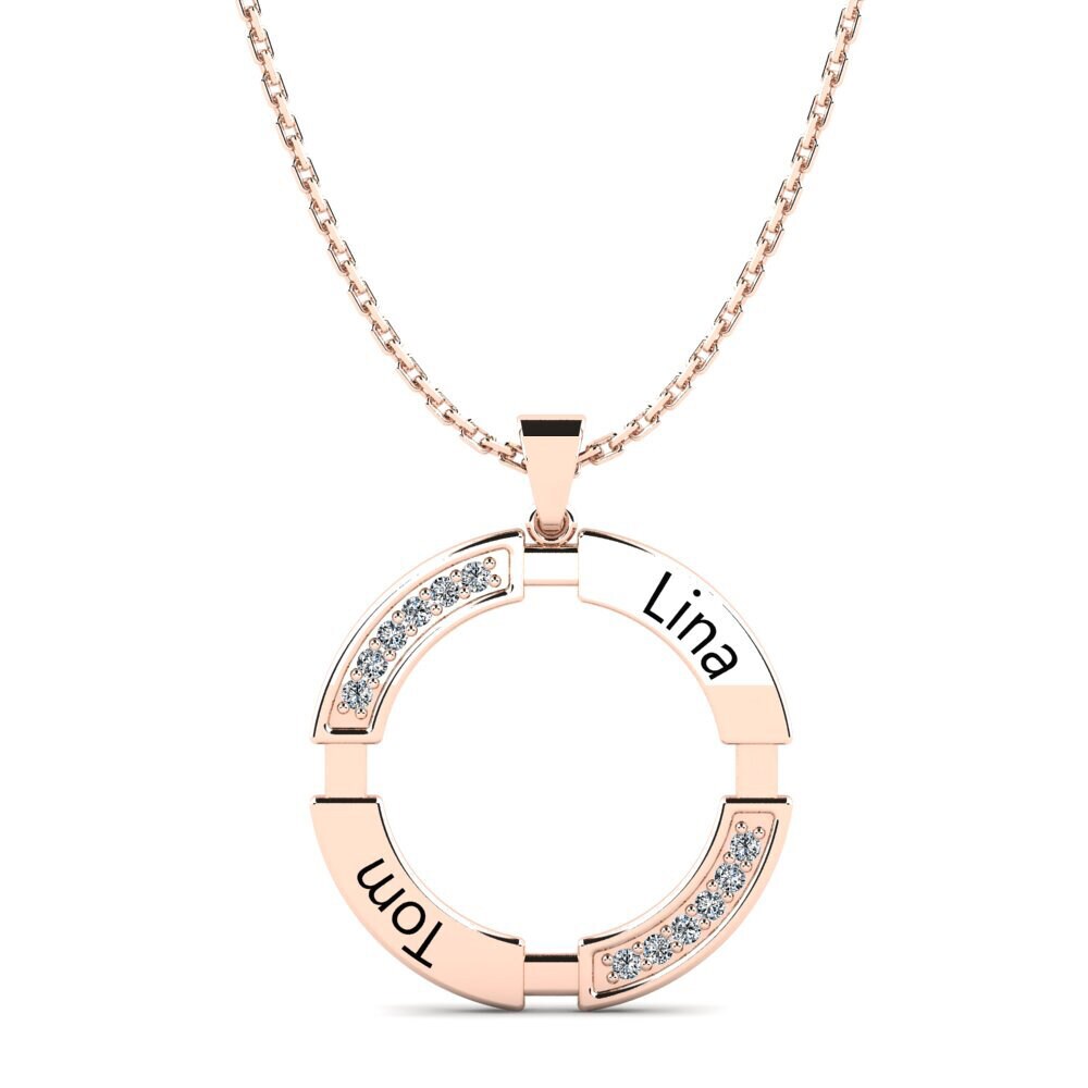 Rotgold 750 Zirkonia Damen anhänger Eartha