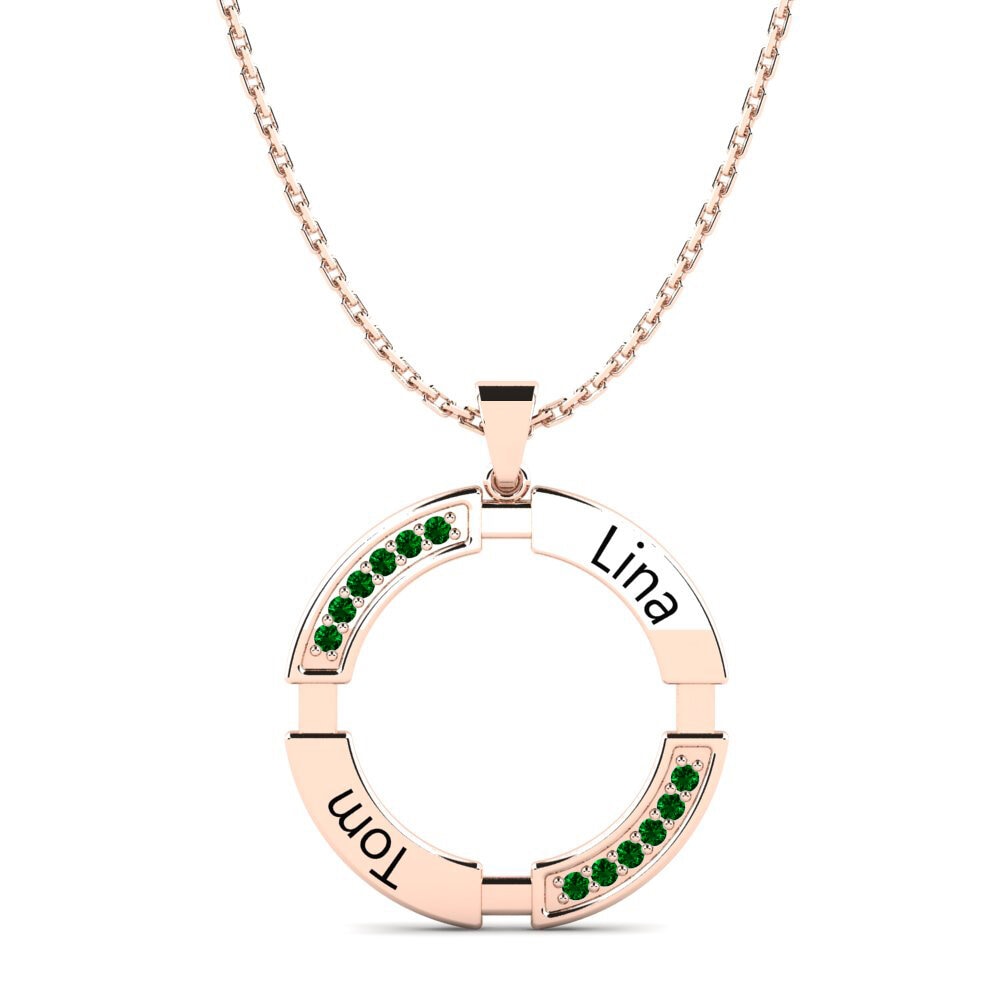 Rotgold 585 Grüner Zirkonia Damen anhänger Eartha