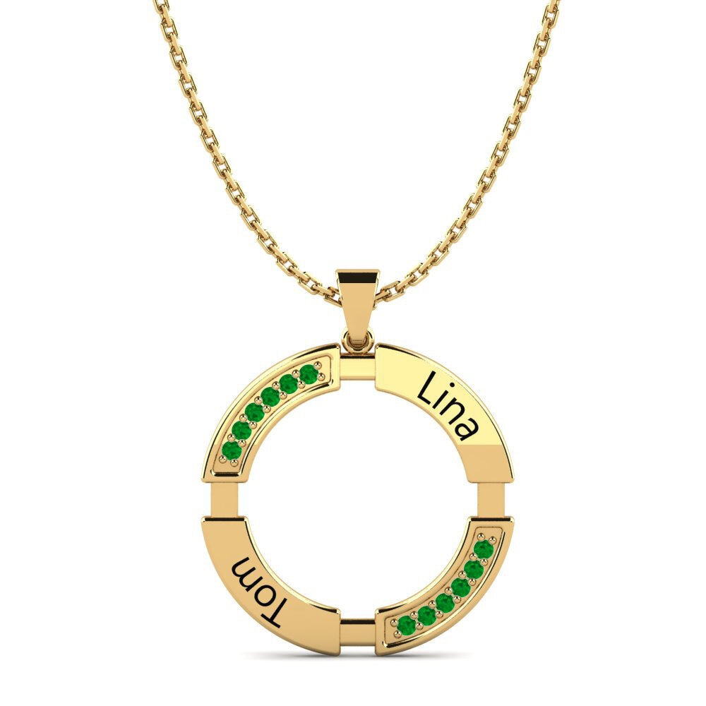 Gelbgold 585 Smaragd Damen anhänger Eartha