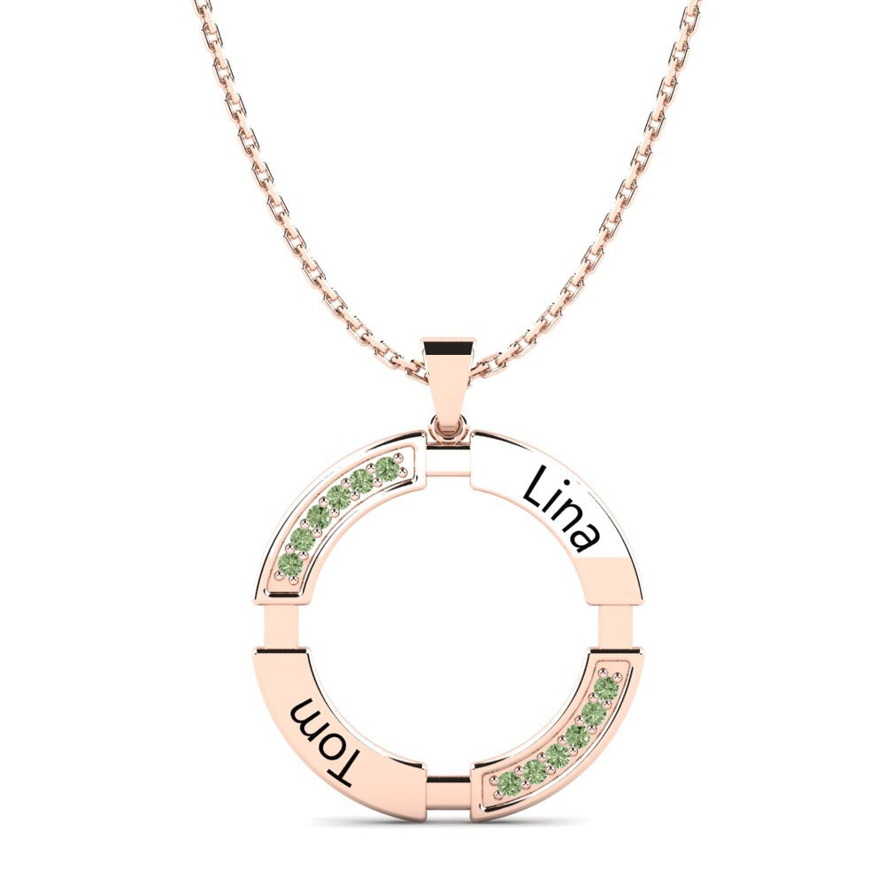 Rotgold 585 Grüner Diamant Damen anhänger Eartha