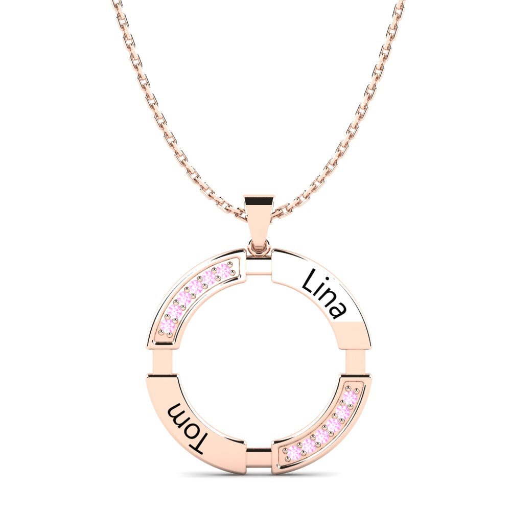 Rotgold 585 Rosa Saphir Damen anhänger Eartha