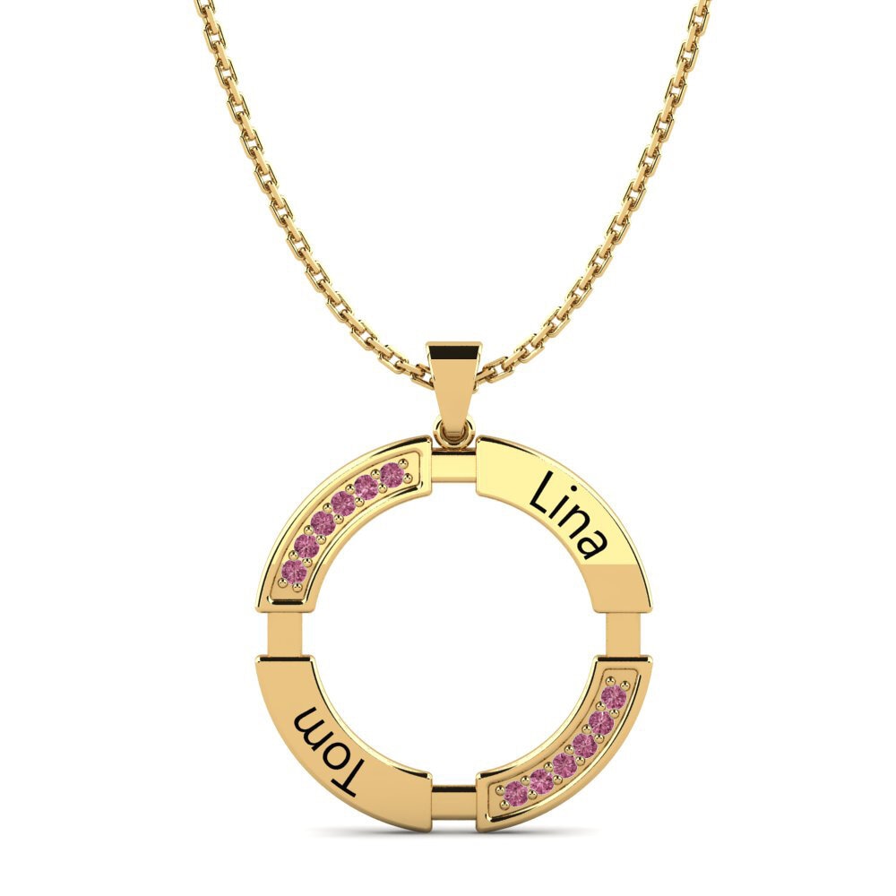 14k Oro Amarillo Granate Rhodolite Colgante de Mujer Eartha