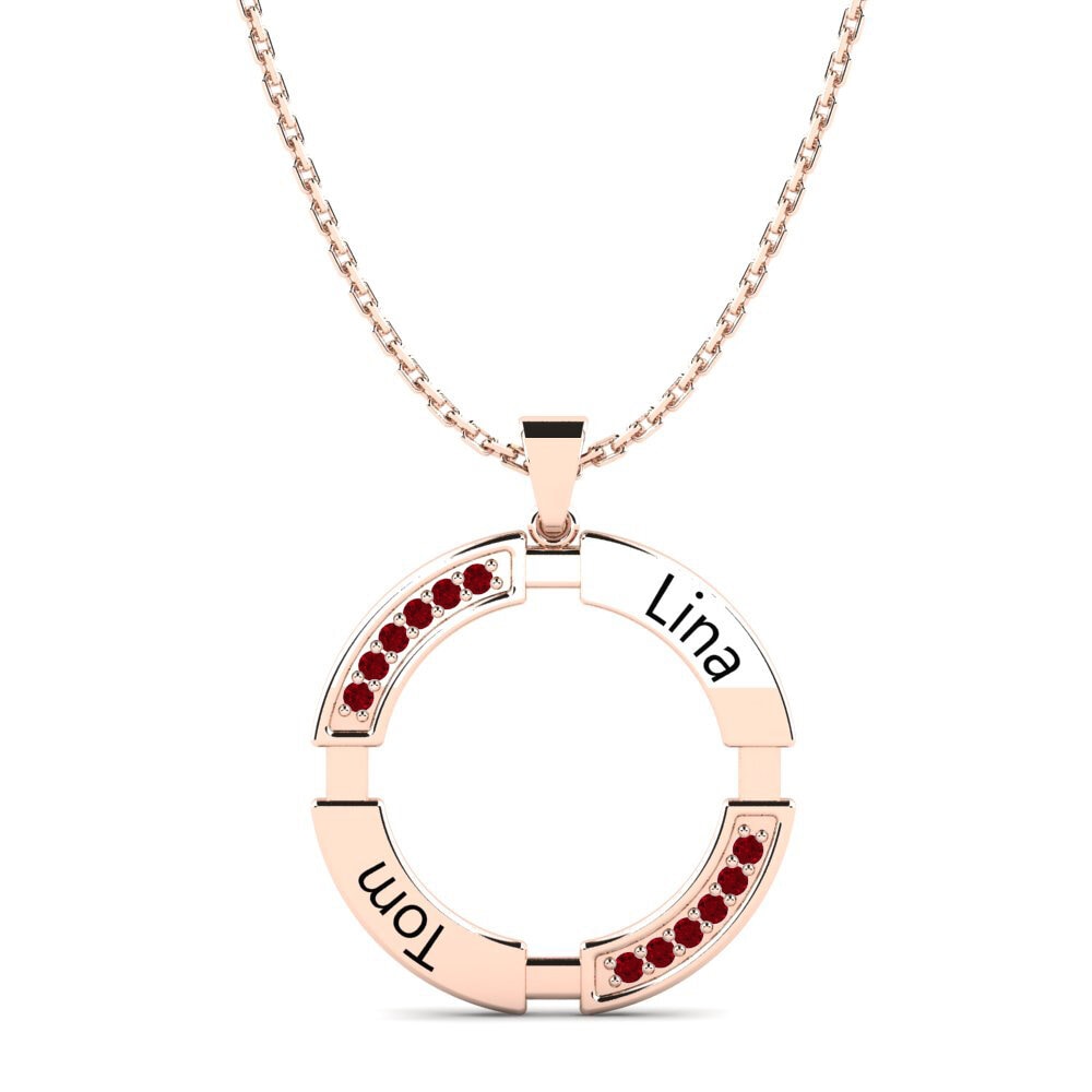 Rotgold 585 Roter Zirkonia Damen anhänger Eartha