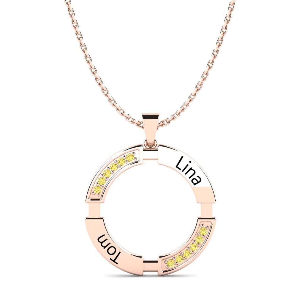 Rotgold 585 Gelber Saphir Damen anhänger Eartha