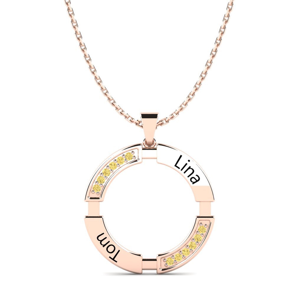 Rotgold 585 Gelber Diamant Damen anhänger Eartha