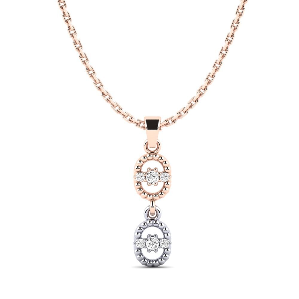 18k Oro Rosa & Blanco Moissanita Colgante de Mujer Easley