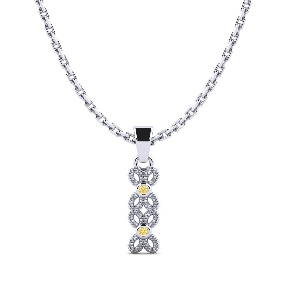 Paladio 950 Diamante Amarillo Colgante de Mujer Eatery