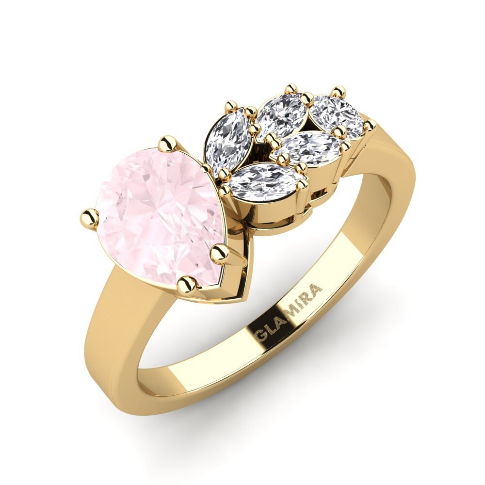 14ct Yellow Gold Rose Quartz SYLVIE Ring Ebly