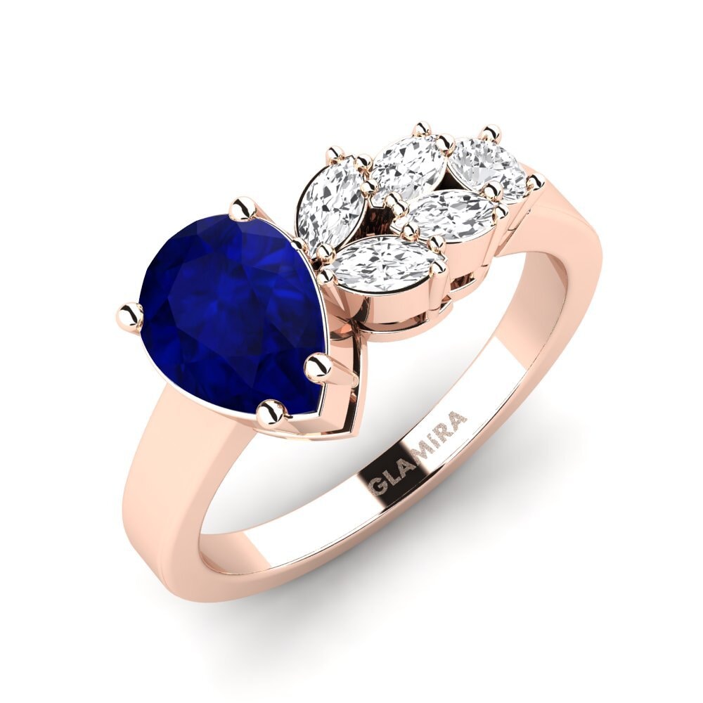 14k Oro Rosa Zafiro SYLVIE Anillo Ebly