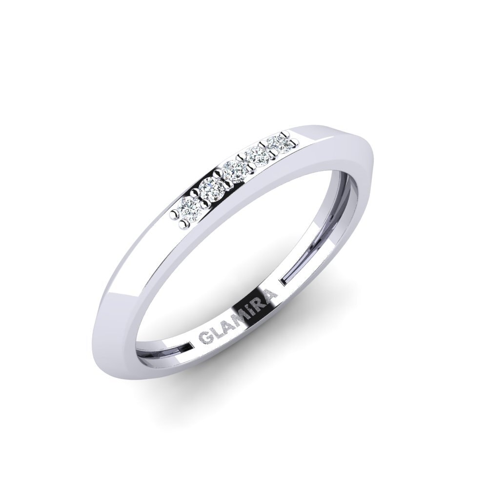 14k White Gold Zirconia Pinky Ring Ebomwu