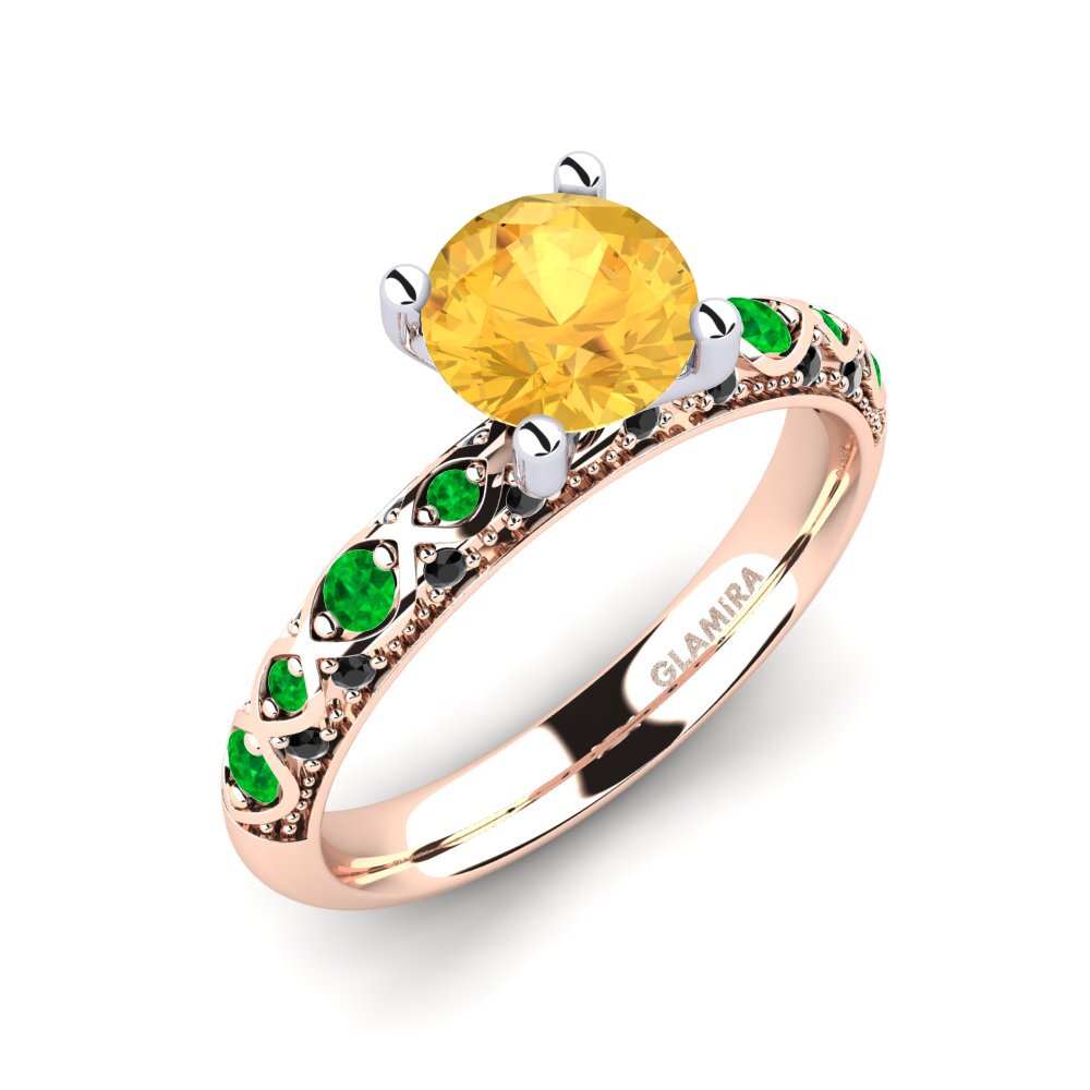 18ct Rose & White Gold Engagement Ring Ebonie