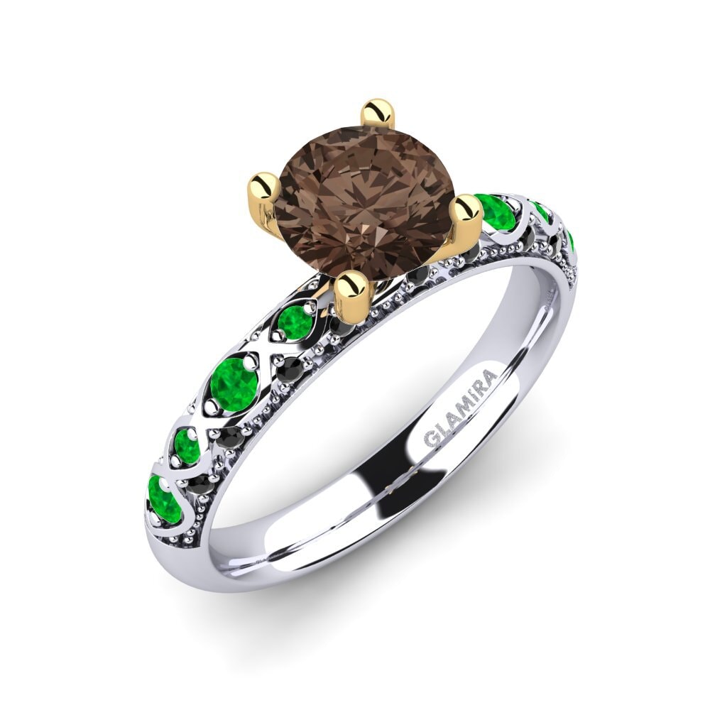 14ct White & Yellow Gold Engagement Ring Ebonie