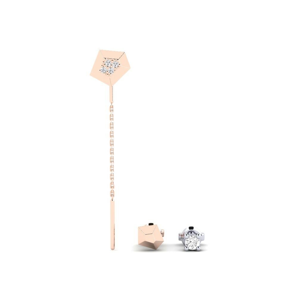 Oro Rosso & Bianco 585 Orecchino da donna Ecliptic - SET