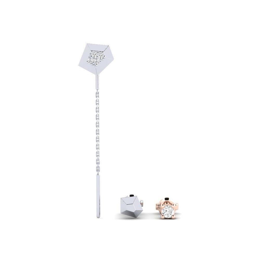 Oro Bianco & Rosso 375 Orecchino da donna Ecliptic - SET