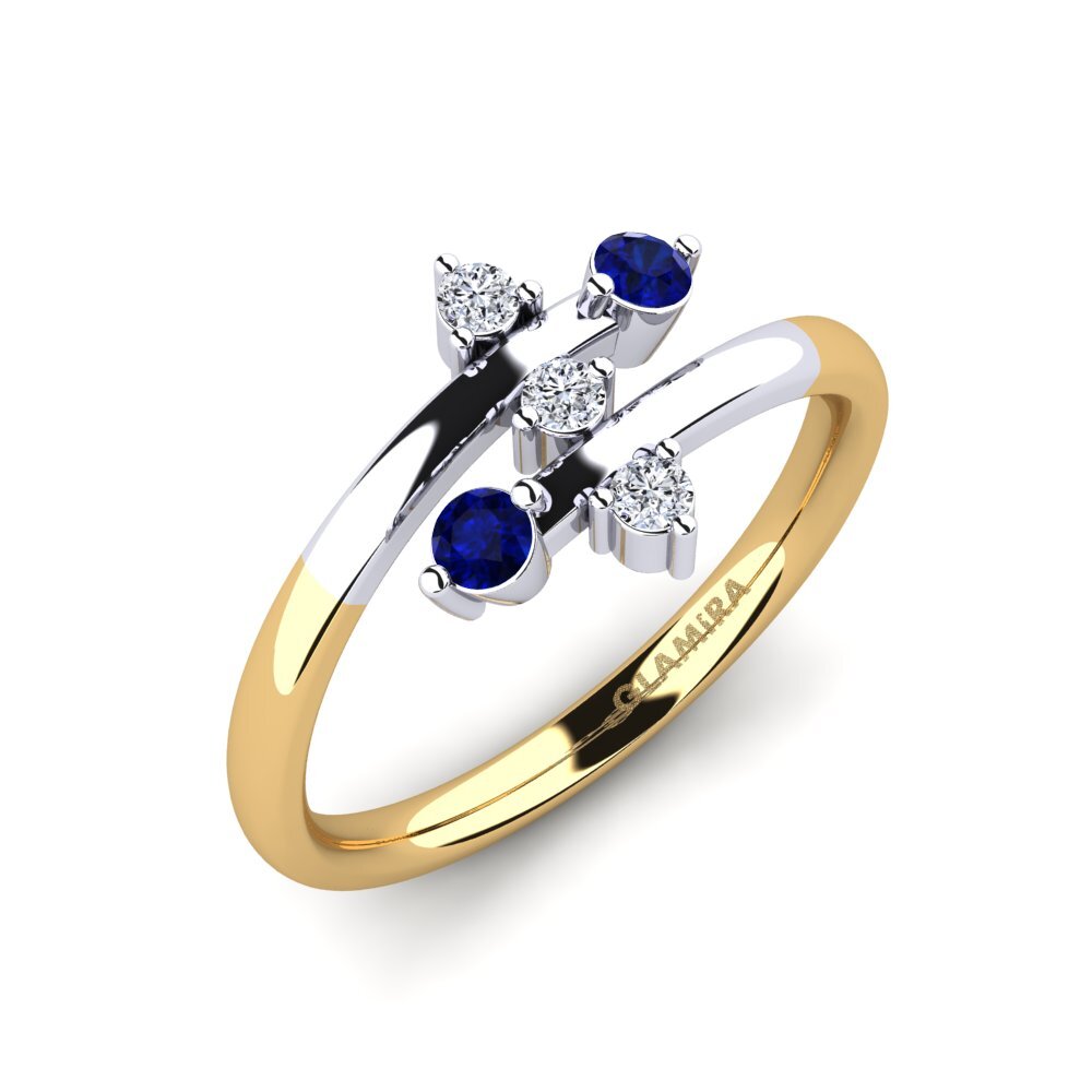 9ct Yellow & White Gold Sapphire Ring Edelle
