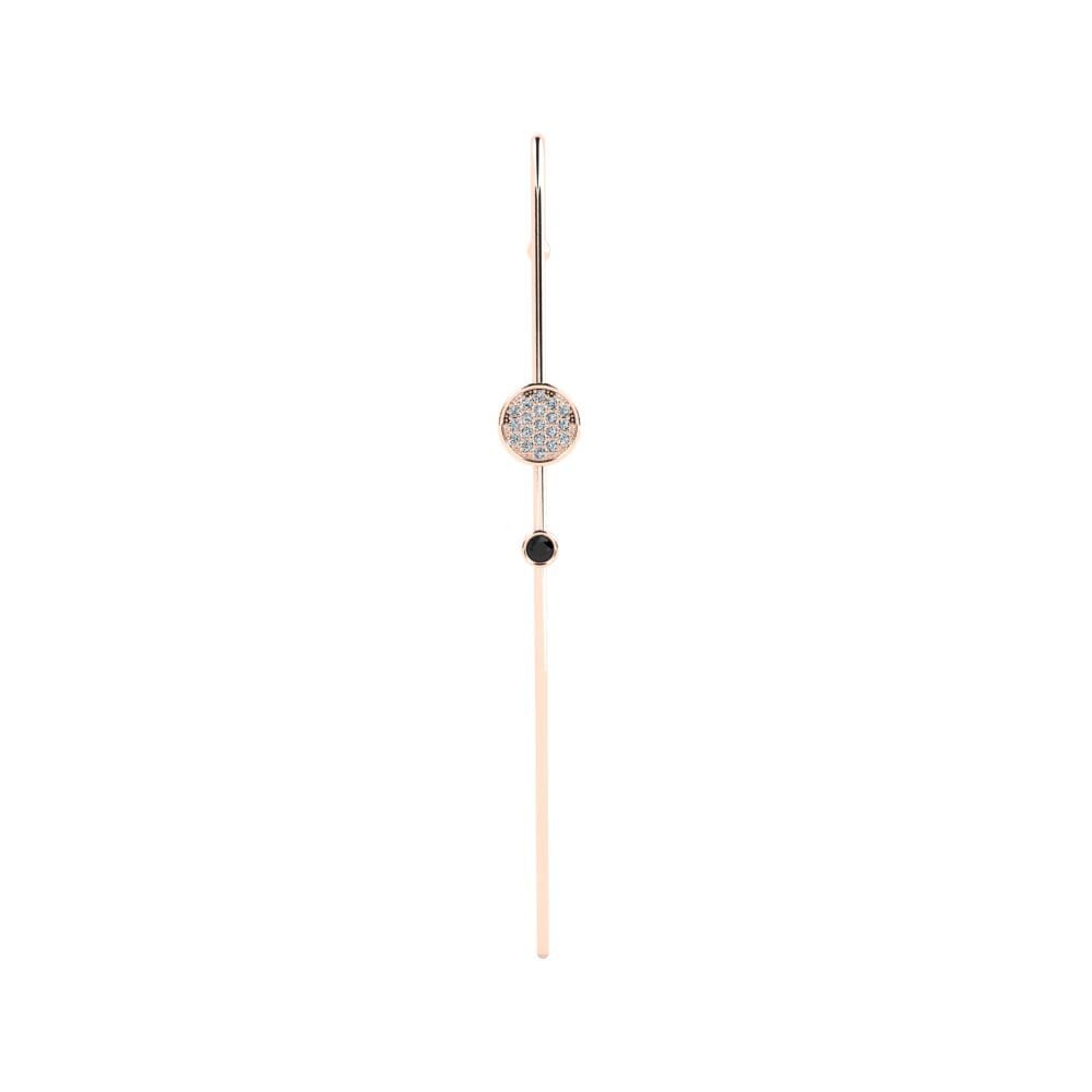 14K Rood Goud Zwarte Diamant Oorpiercing Edesbo