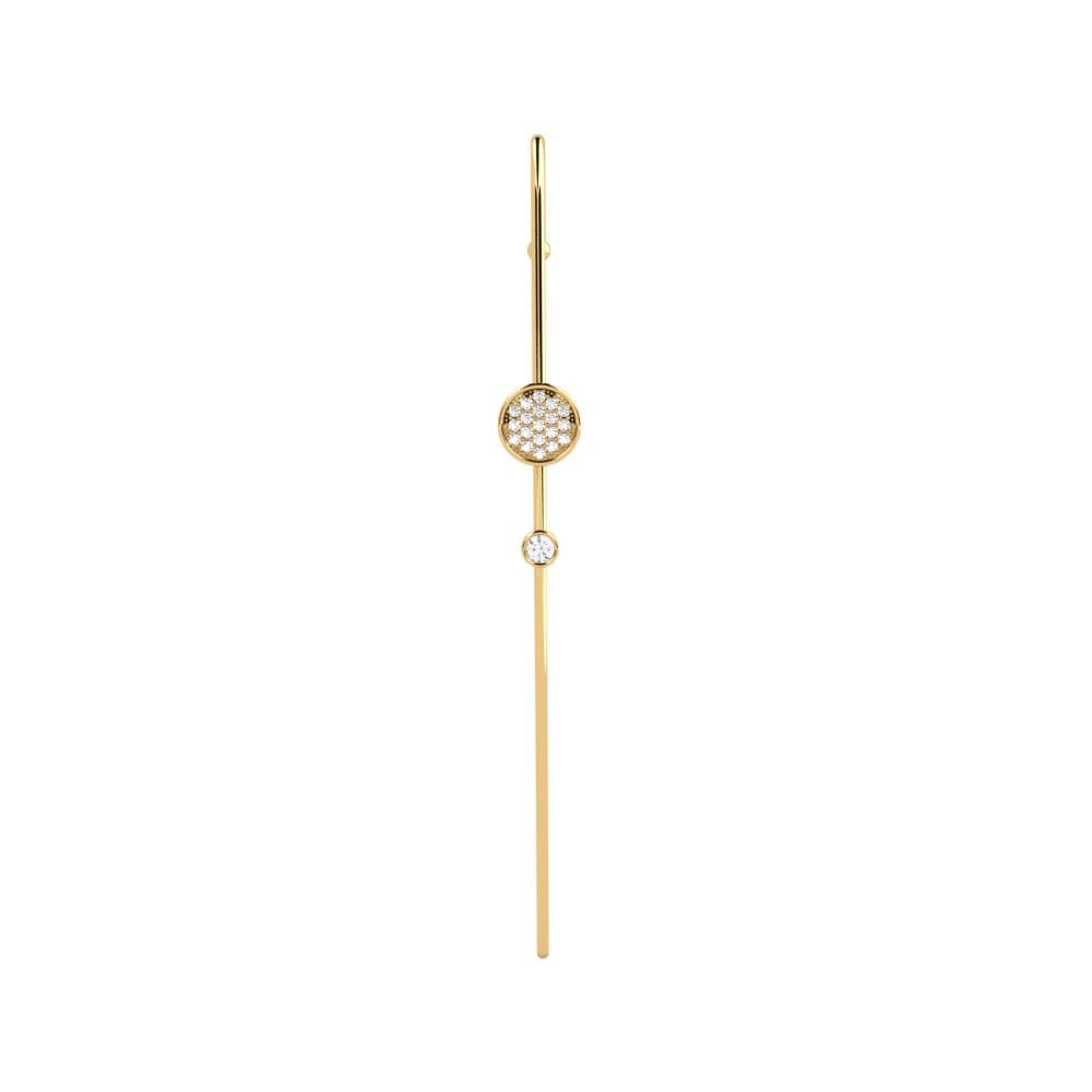 14ct Yellow Gold White sapphire Ear Piercing Edesbo
