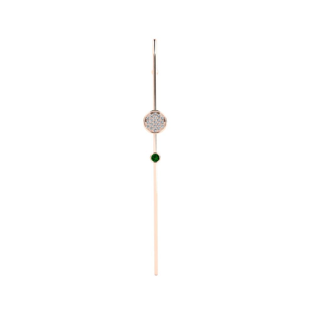 Rotgold 585 Grüner Zirkonia Ohrpiercings Edesbo