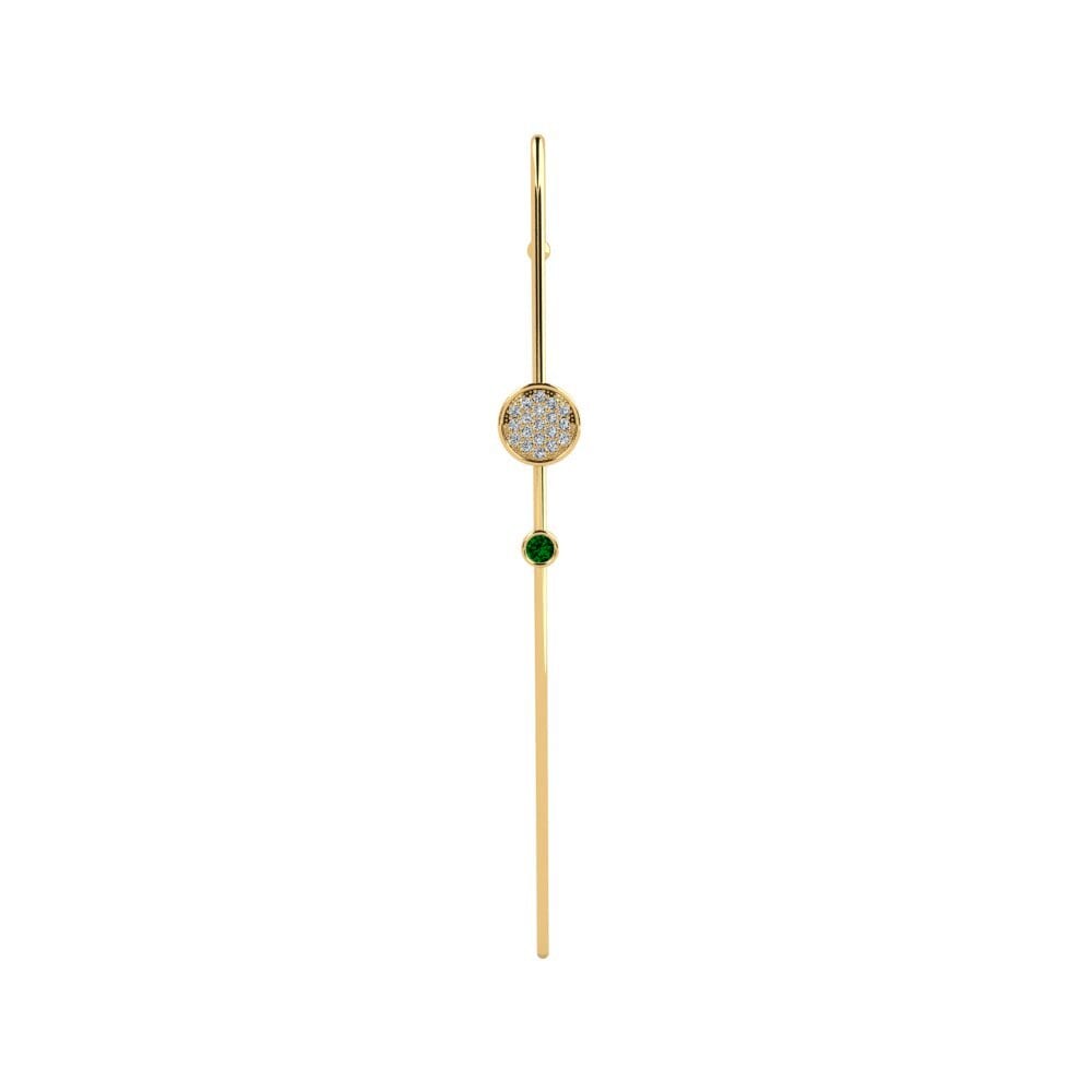 9ct Yellow Gold Green Zirconia Ear Piercing Edesbo