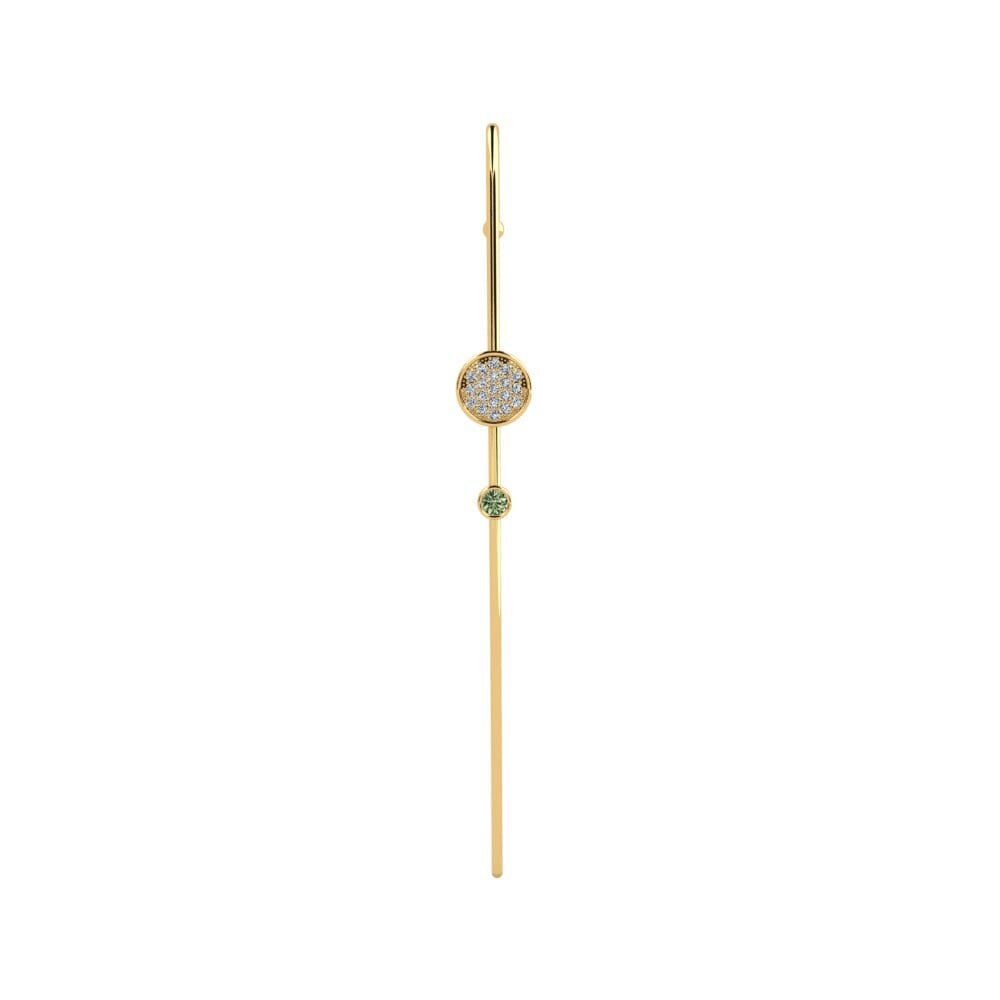 9ct Yellow Gold Green Diamond Ear Piercing Edesbo