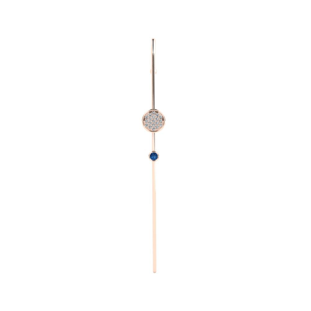 9ct Rose Gold Dark Blue Zirconia Ear Piercing Edesbo