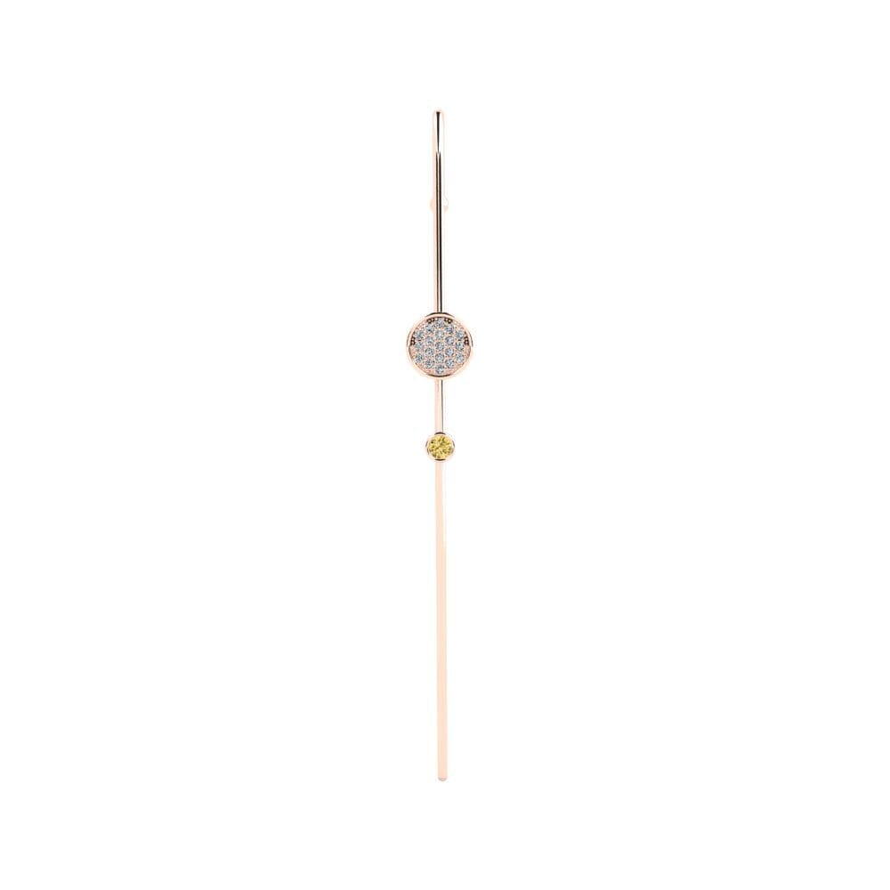 Różowe Złoto 585 Żółty Diament Piercing uszu Edesbo