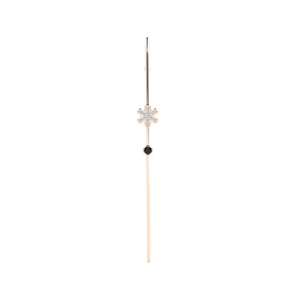 14K Rood Goud Zwarte Diamant Oorpiercing Edieren