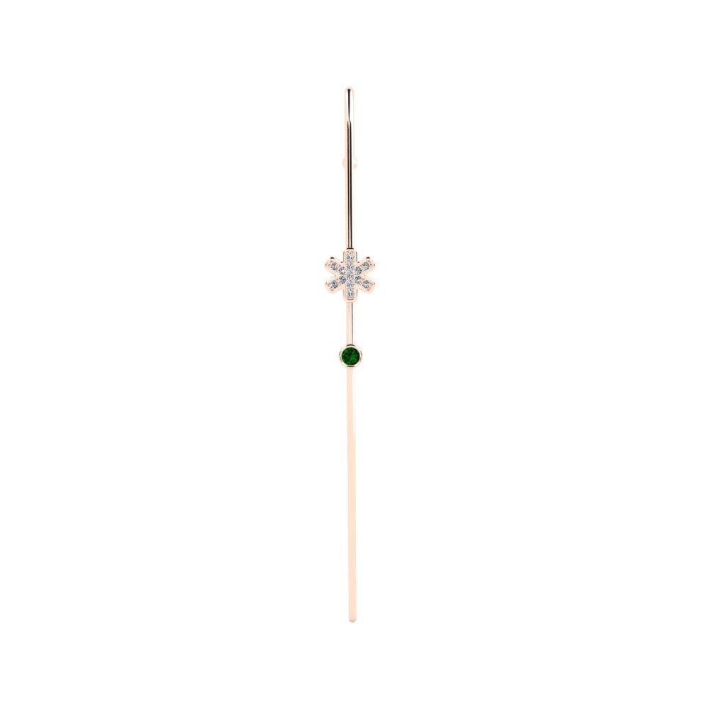 Rotgold 585 Grüner Zirkonia Ohrpiercings Edieren