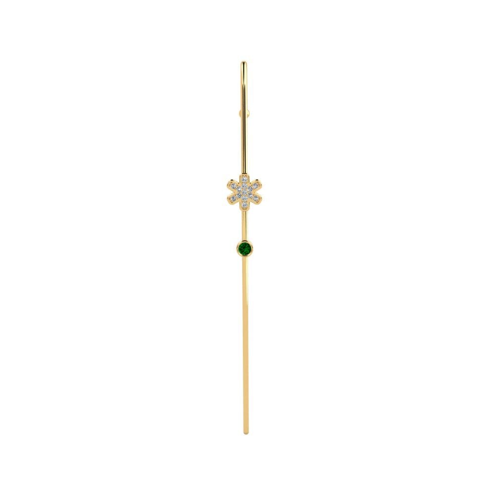 9ct Yellow Gold Green Zirconia Ear Piercing Edieren