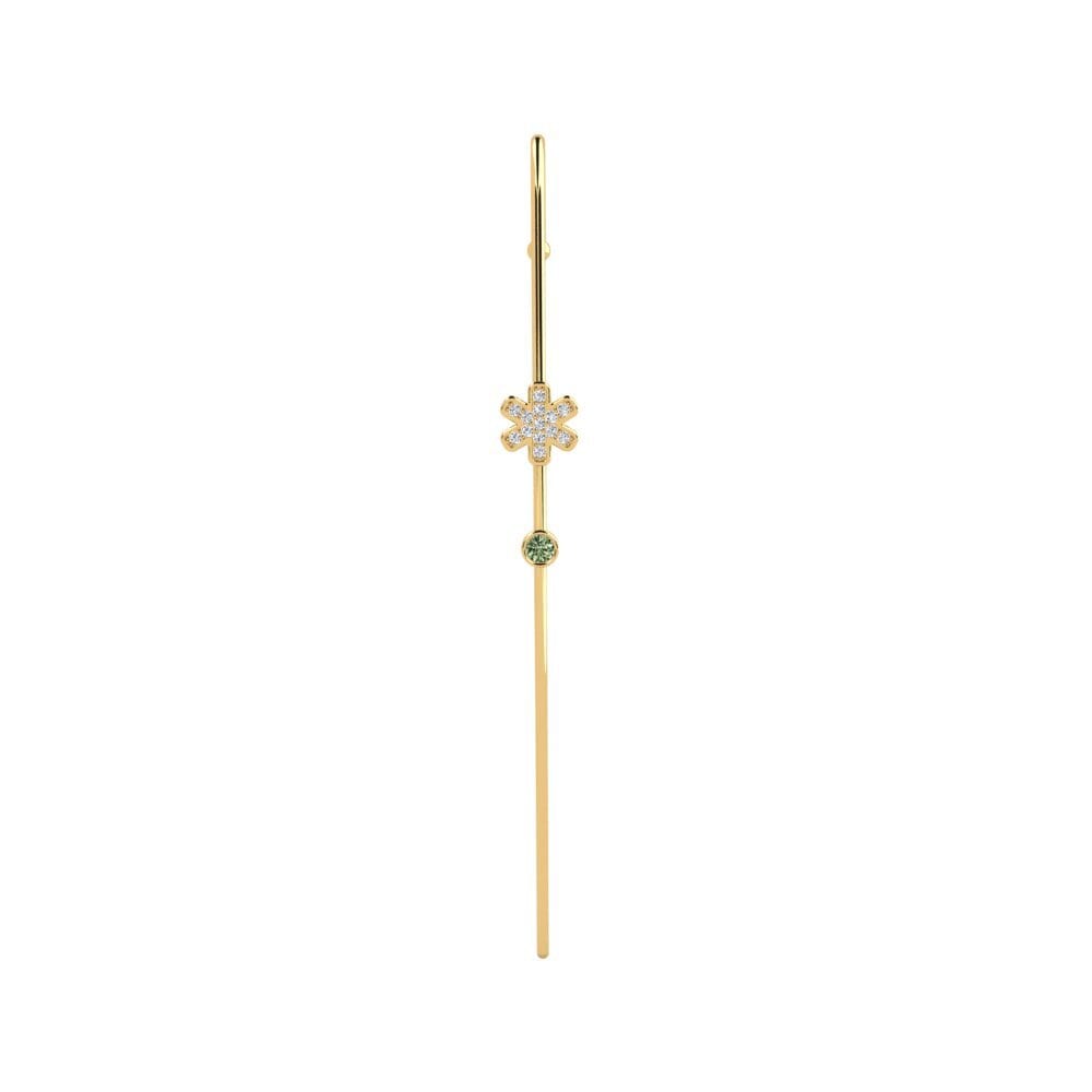 9ct Yellow Gold Green Diamond Ear Piercing Edieren