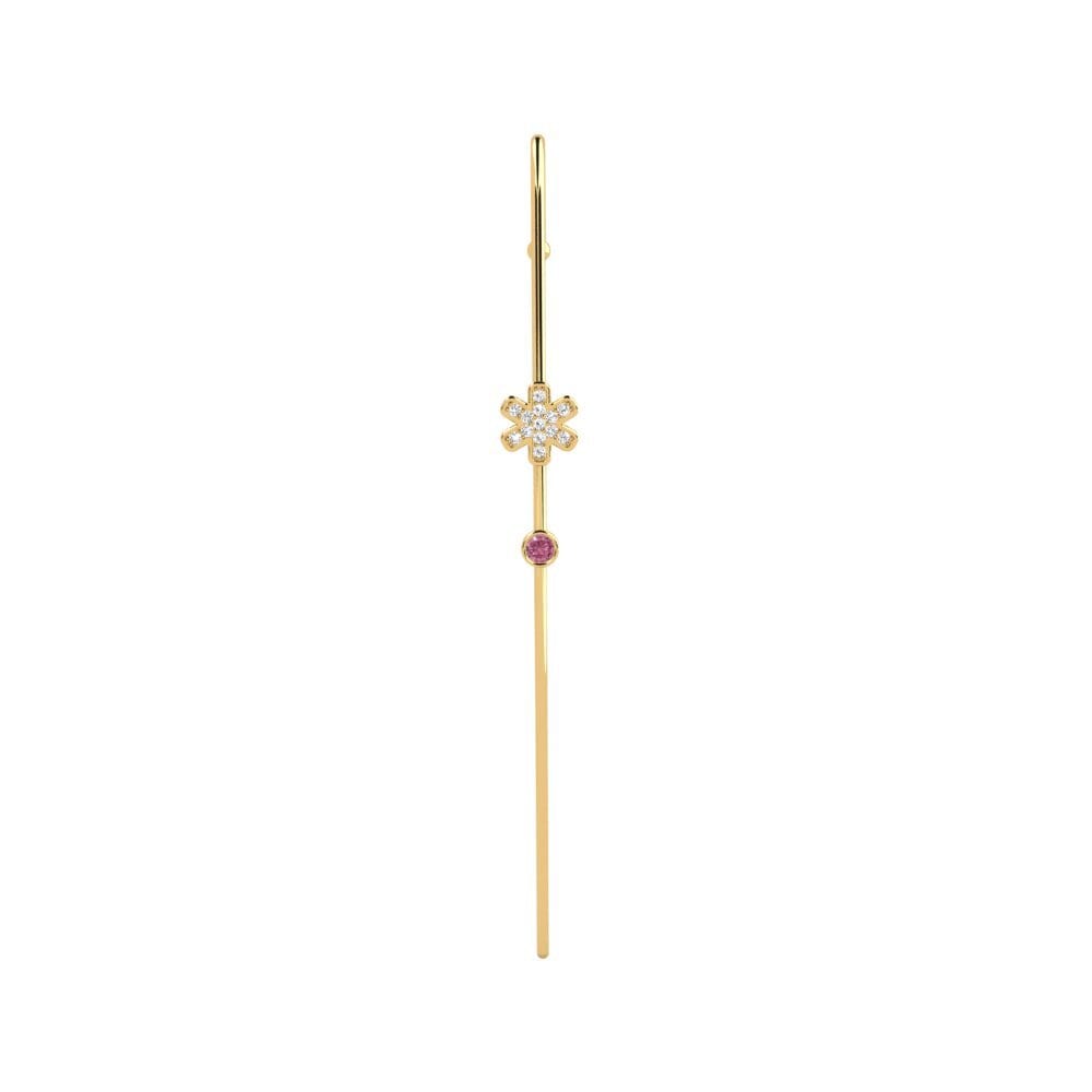 Gelbgold 585 Rhodolit-Granat Ohrpiercings Edieren