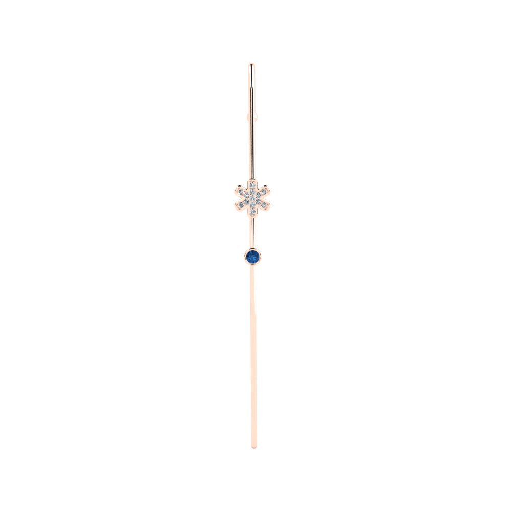 9ct Rose Gold Dark Blue Zirconia Ear Piercing Edieren