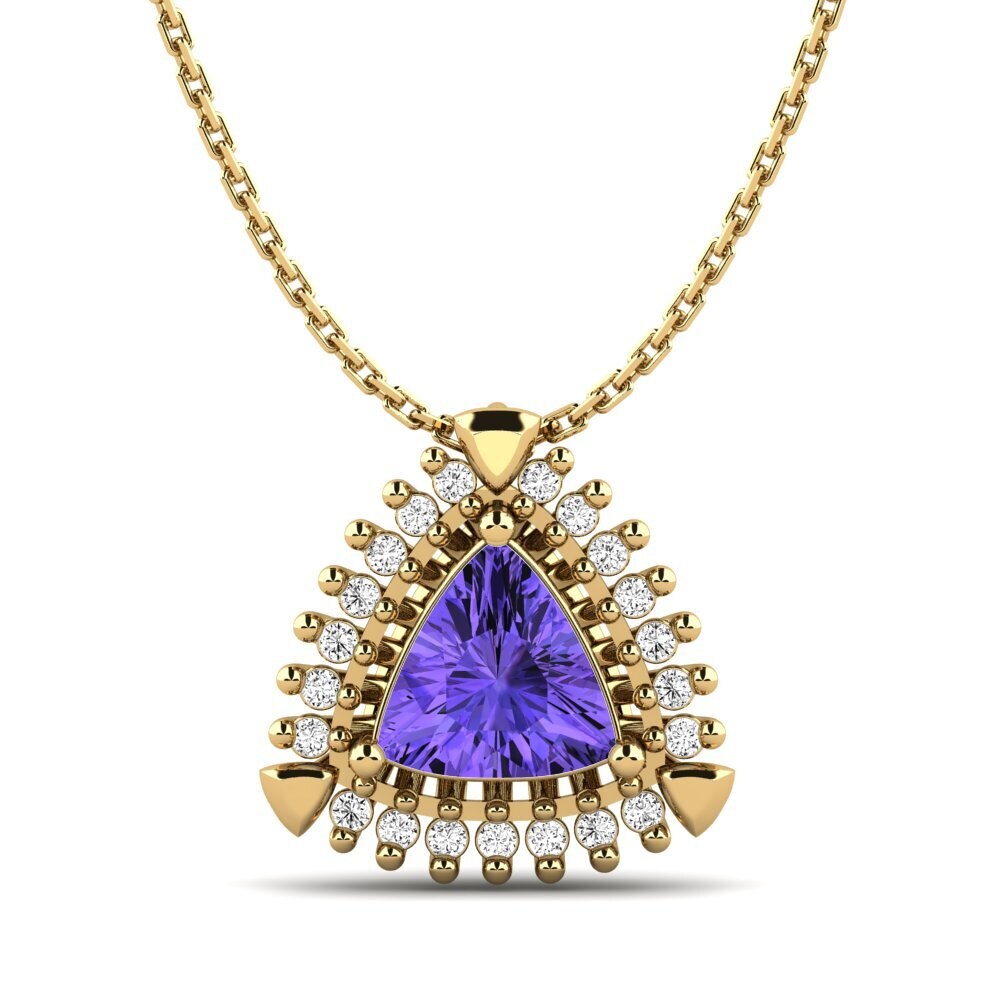 Gelbgold 585 Tansanit Damen anhänger Ediline