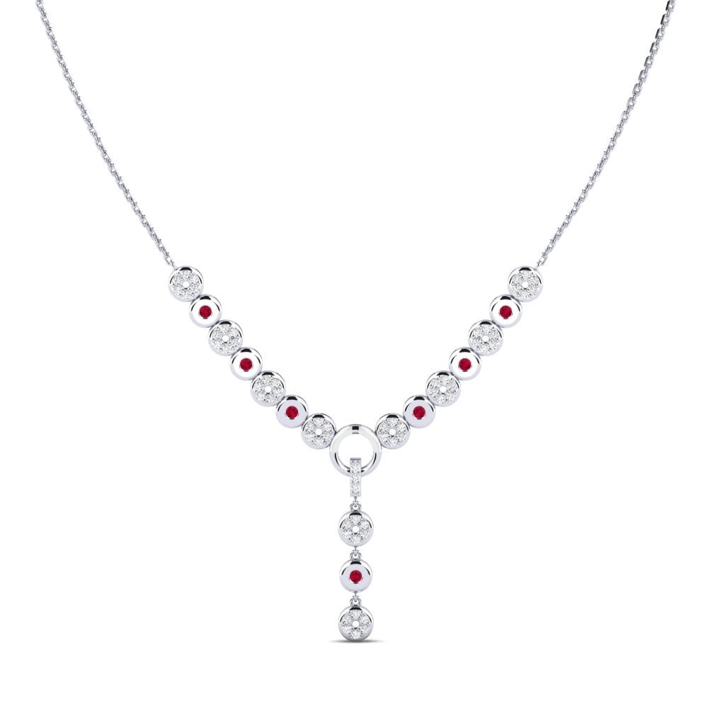 18ct White Gold Ruby Women's Necklace Editorship
