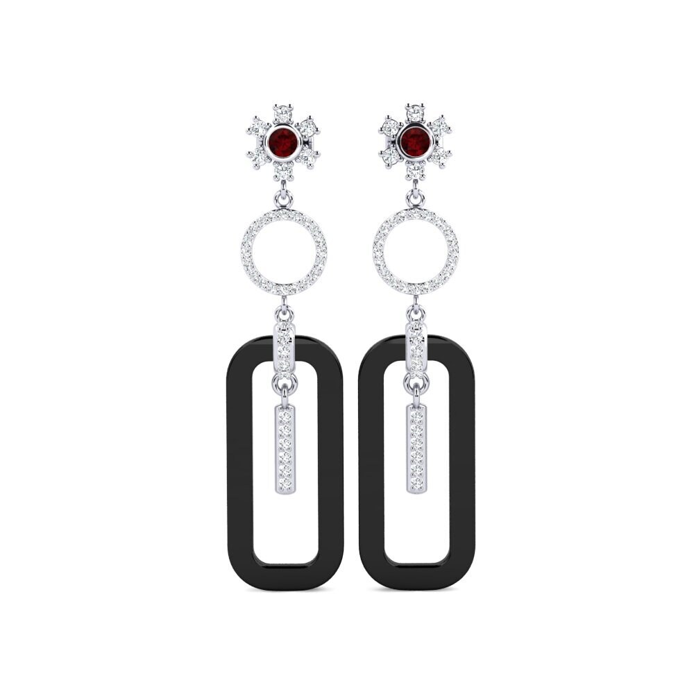 950 Platinum Garnet Women's Earring Edlira