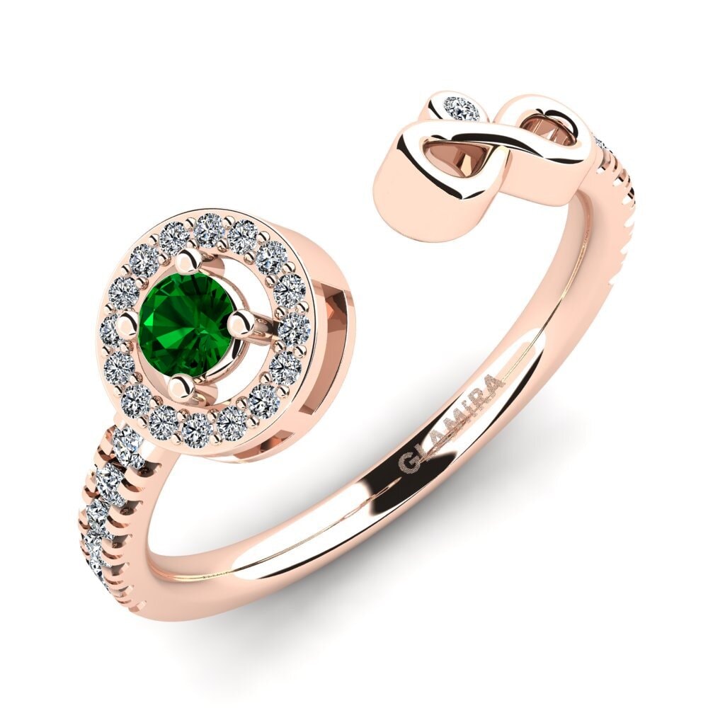 14ct Rose Gold Green Zirconia Ring Shira